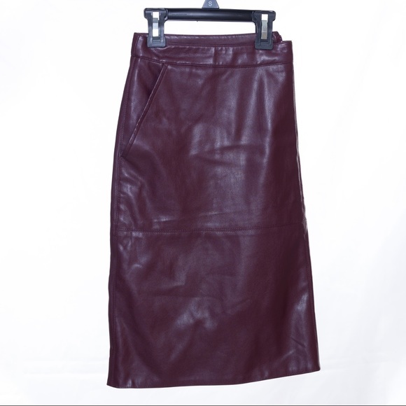 Maroon Plether Skirt - Picture 1 of 3